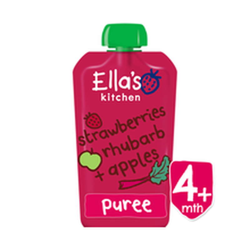 Ella's kitchen orgaaniline maasika, rabarberi ja õunapüree 120g