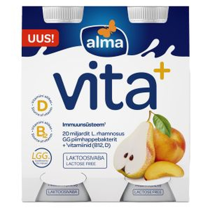 Alma Vita+ jogurtijook puuvilja 4*100g laktoosivaba