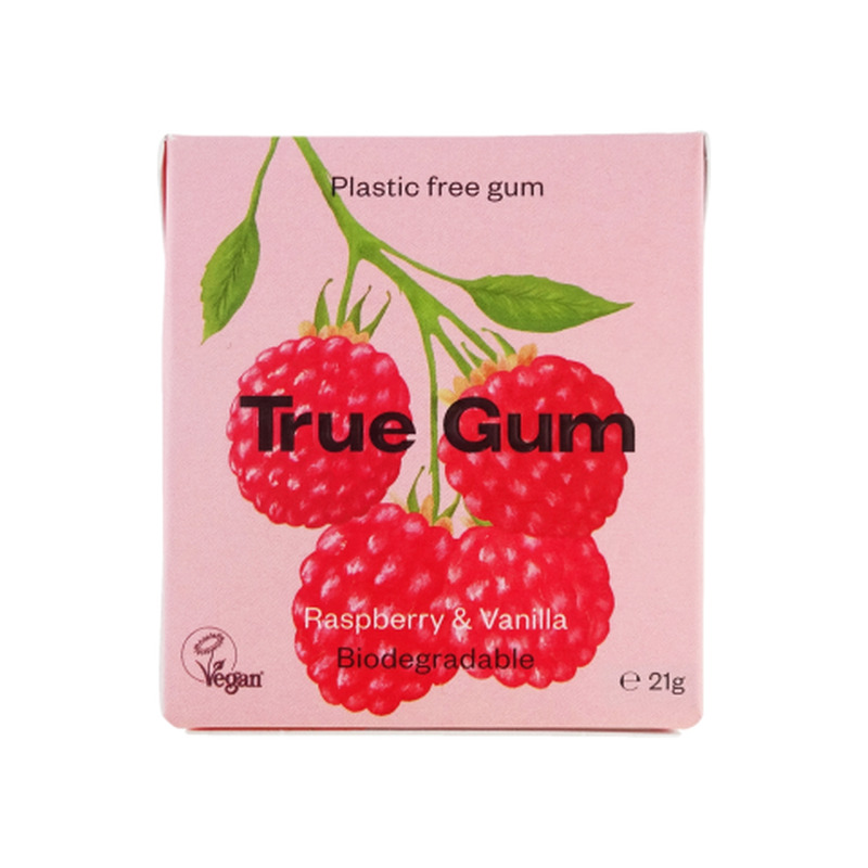 Närimiskumm vaarikas ja vanilje True Gum magusainetega 21g