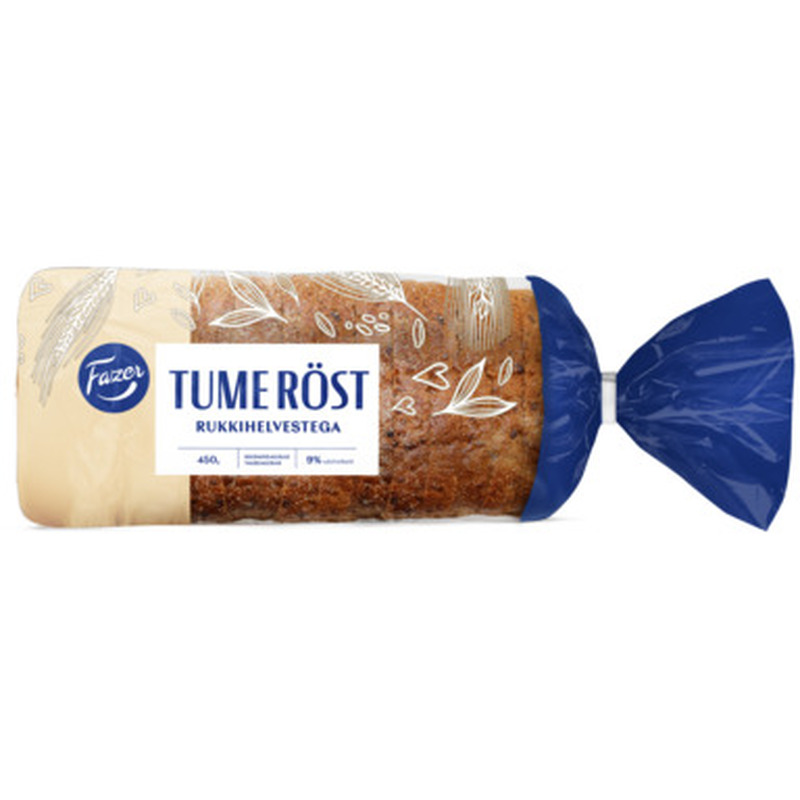 Tume Röst rukkihelvestega, FAZER, 450 g