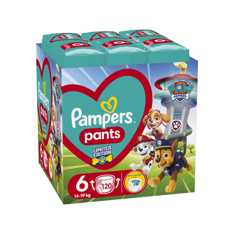 Pampers Pants Paw Patrol Püksmähkmed, Suurus 6, 120 Mähet, 14-19kg