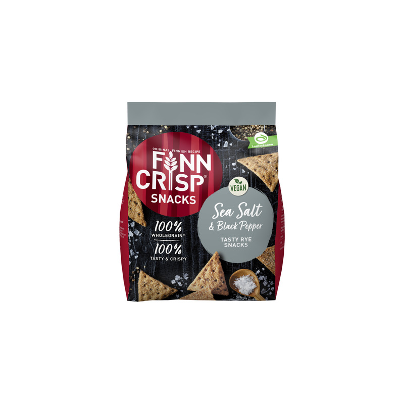 KAST 5 tk! Finn Crisp täistera rukkisnäkid soola ja musta pipraga 150g