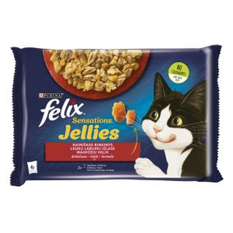 Kiisueine lihavalik tarrendis Sensations, FELIX, 4 x 85 g