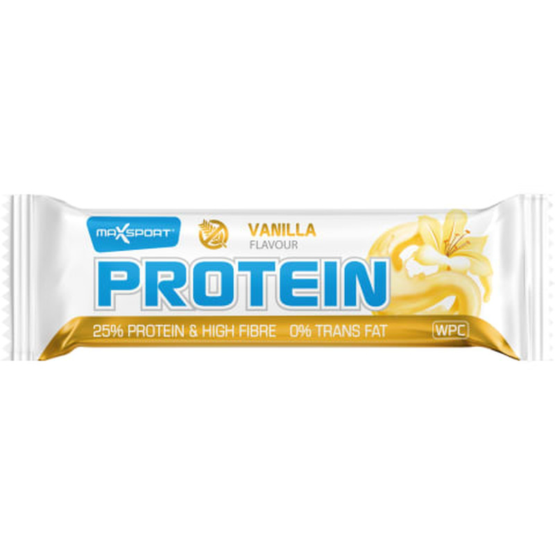 Proteiinibatoon vanillimaitseline valge šokolaadi glasuuris Max Sport gluteenivaba 60g