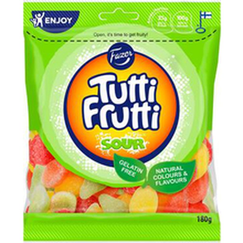 Kummikommid (hapud), TUTTI FRUTTI, 180 g