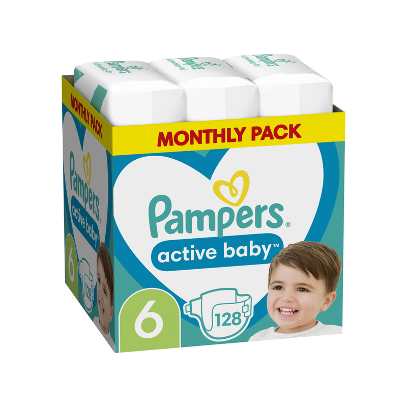 Pampers Active Baby Mähkmed, Suurus 6, 128 Mähet, 13kg-18kg