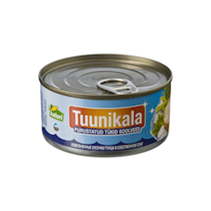 Purustatud tuunikala tükid soolvees 185 g