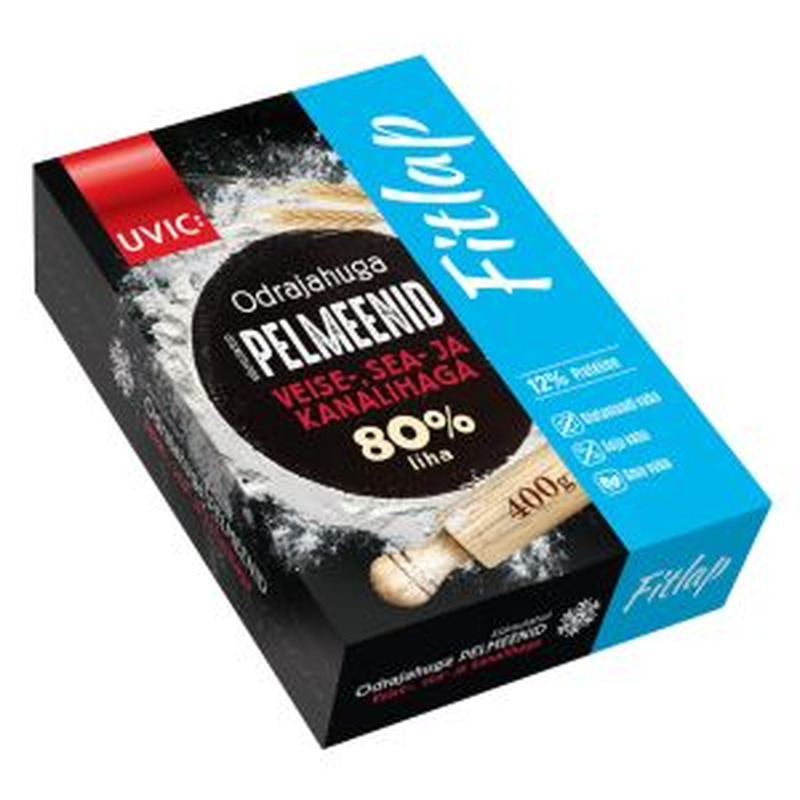 Odrajahuga pelmeenid Veise-,sea- ja kanalihaga 80%liha, FITLAP, 400 g