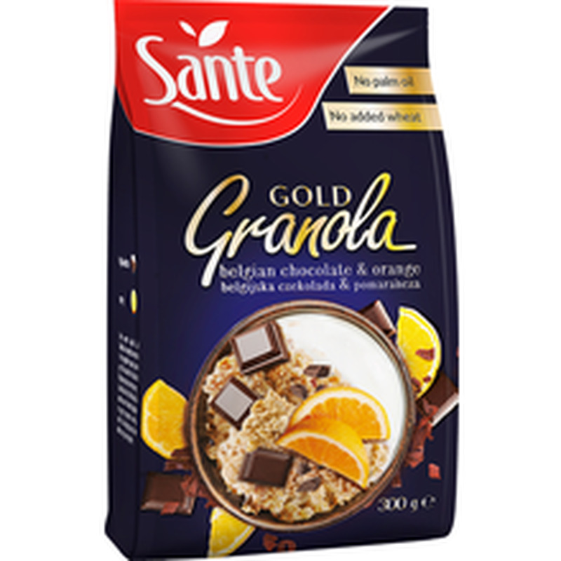 SANTE GOLD GRANOLA röstitud müsli Belgia šokolaadi ja apelsiniga 300 g