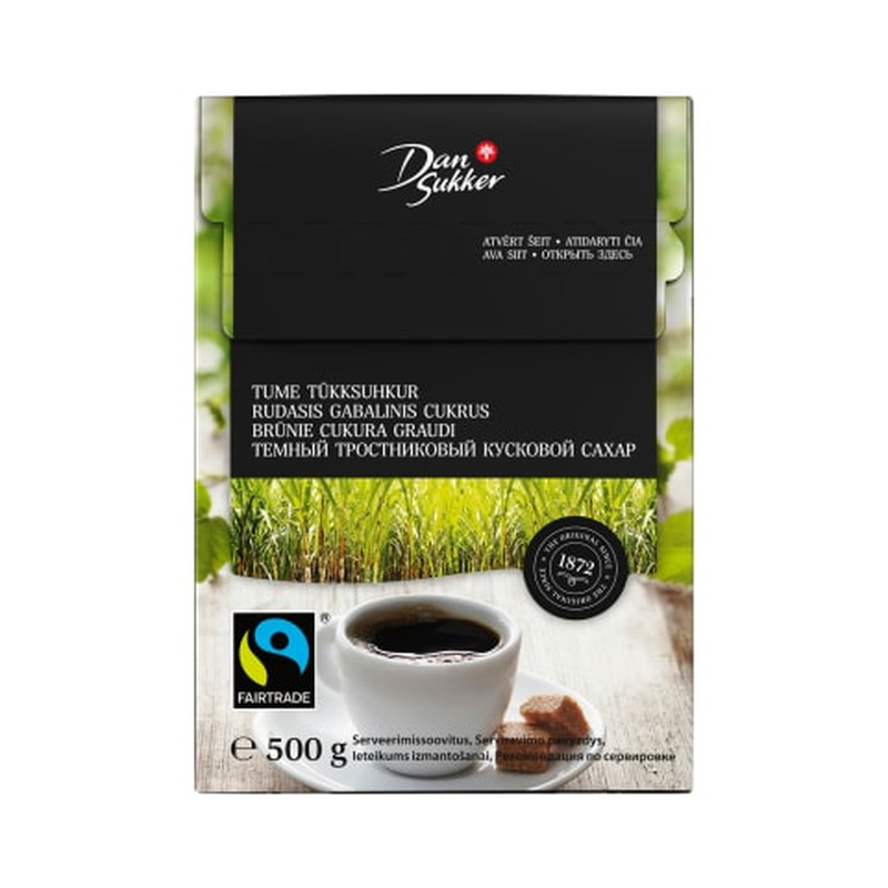 Tükksuhkur tume Dansukker fairtrade 500g