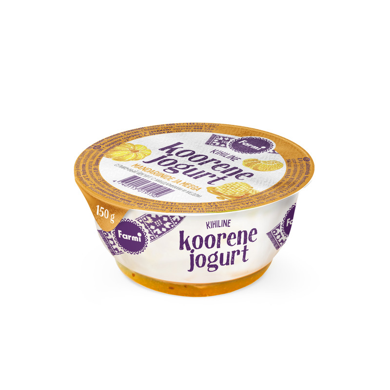 Jogurt koorene mandariinide ja meega laktoosivaba, FARMI, 150 g