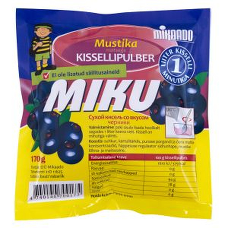 Mustikamaitseline kissellipulber, MIKAADO, 170 g