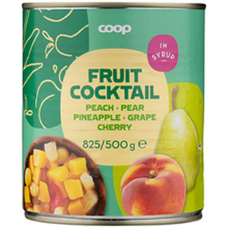 Coop puuviljakokteil suhkruleemes 825/500g