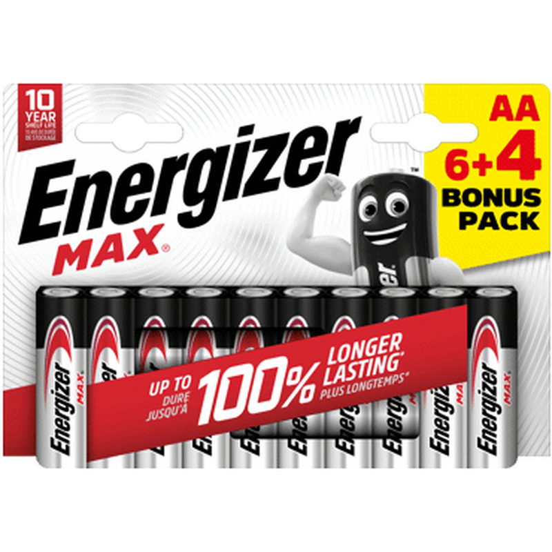 Patareid ENERGIZER Max AA 1.5V 6+4