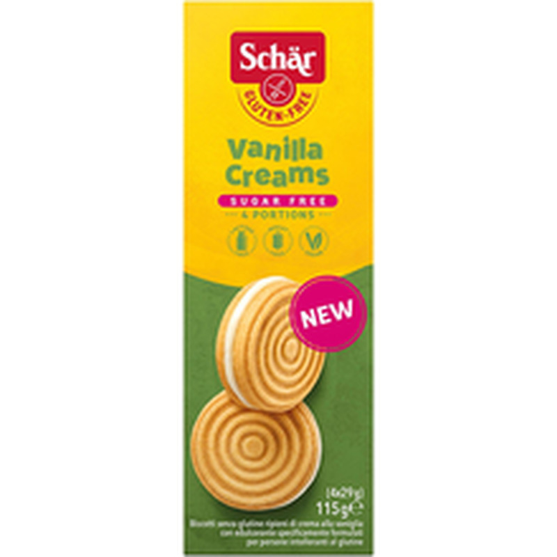 Schär vanilla creams gluteenivaba küpsis koore ja magusainega 115 g