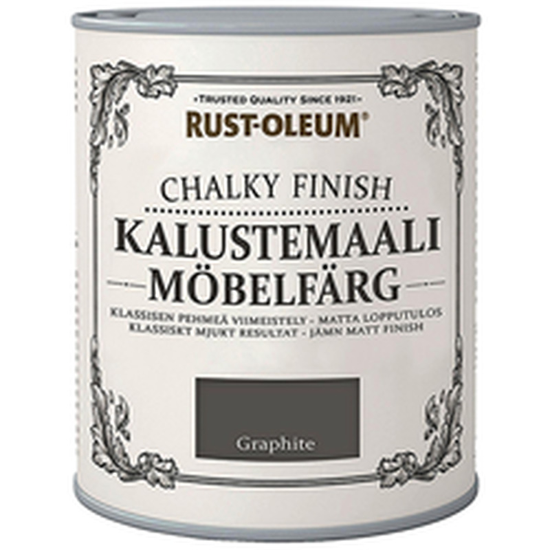 Chalky Finish veepõhine mööblivärv, tugeva pigmendiga must, 750 ml,lõhnatu