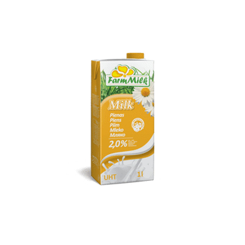 Piim FARM MILK 2% UHT, 1L