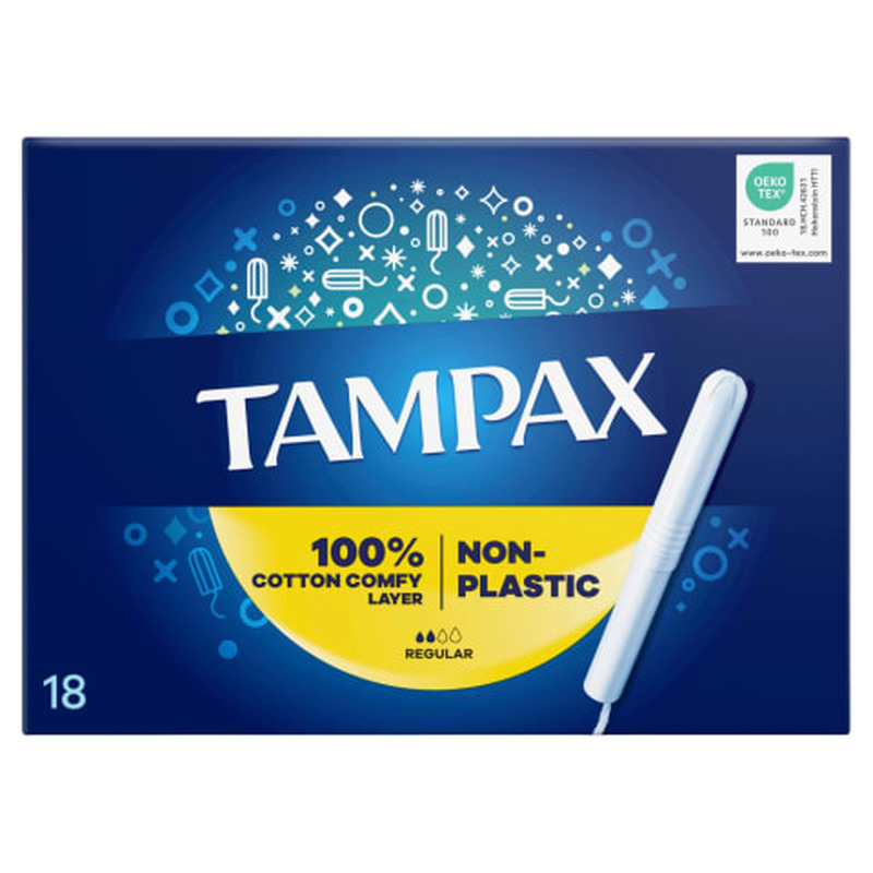 Tampoonid Tampax Plastic Free Regular 18tk