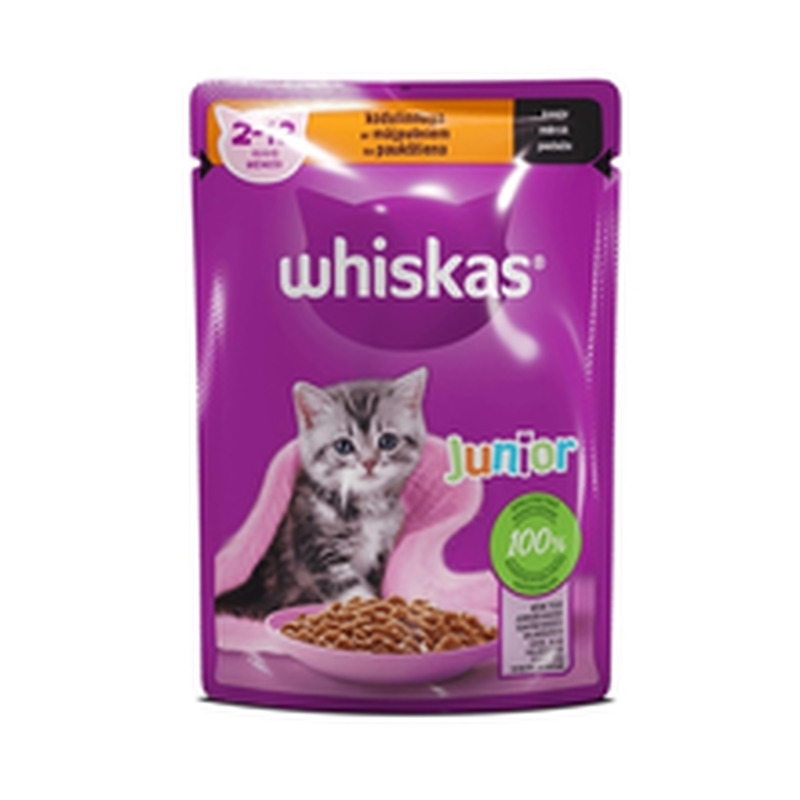 Whiskas Juunior 85g märgtoit kodulinnuga