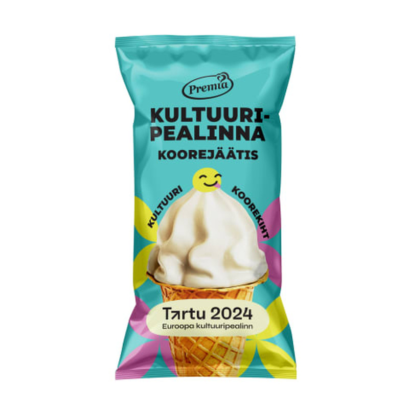 Koorejäätis Kultuuripealinna vahvlitopsis Premia 70g/140ml