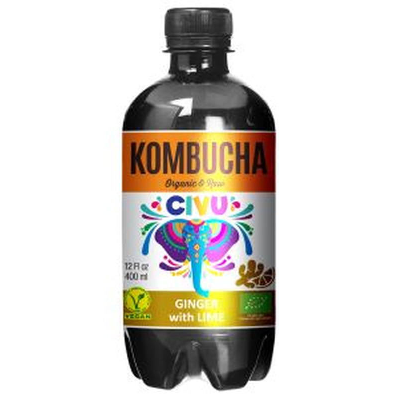 Kombucha roheline tee ingver-laim, CIVU, 400 ml