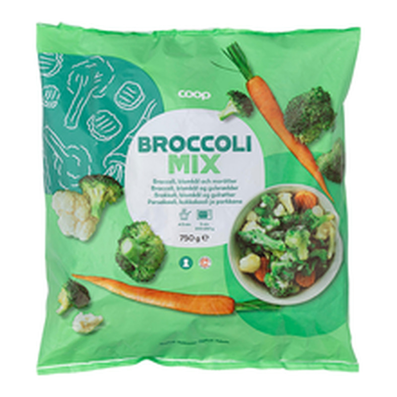 Coop brokoli, lillkapsas, porgand 750g