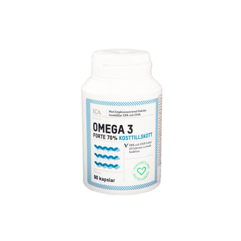 Toidulisand Omega-3 forte 70% ICA Hjartat 90 kapslit