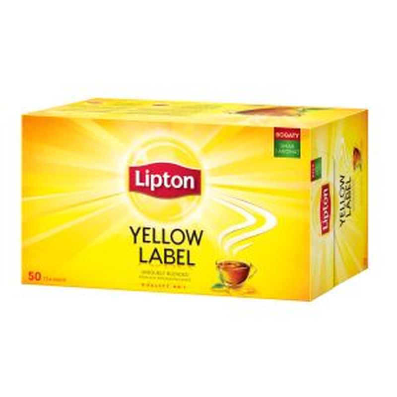 Must tee Yellow Label niidiga kotis 50pk, LIPTON, 100 g