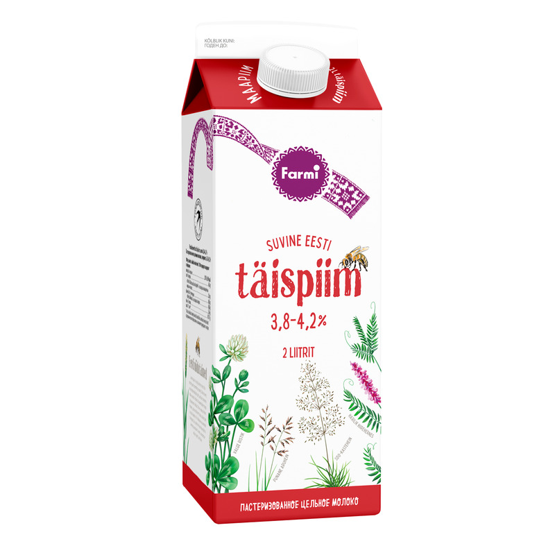 Täispiim 3,8–4,2%, FARMI, 2 L