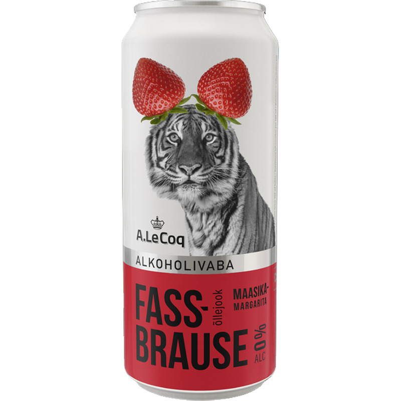 Alkoholivaba õllejook Fassbrause Strawberry, A. LE COQ, 500 ml