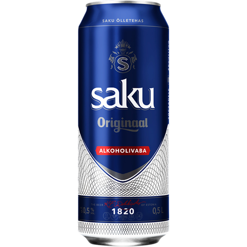 Alkoholivaba õlu Originaal, SAKU, 500 ml