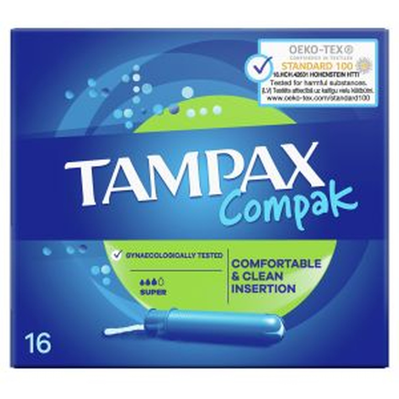 Tampoonid Compak Super, TAMPAX, 16 tk