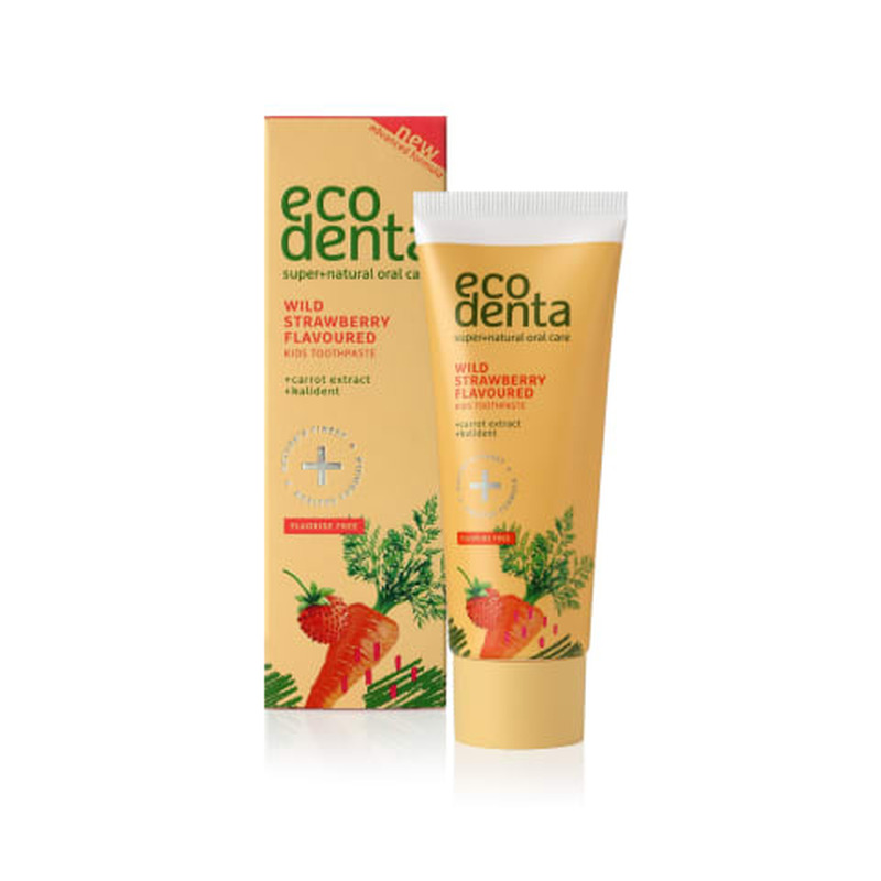 Hambapasta Ecodenta lastele maasika-porgandi 75ml