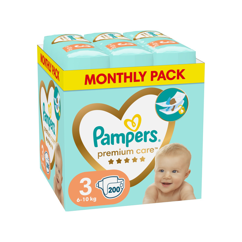 Pampers Premium Care Teipmähkmed, Suurus 3, 200 Mähet, 6-10kg