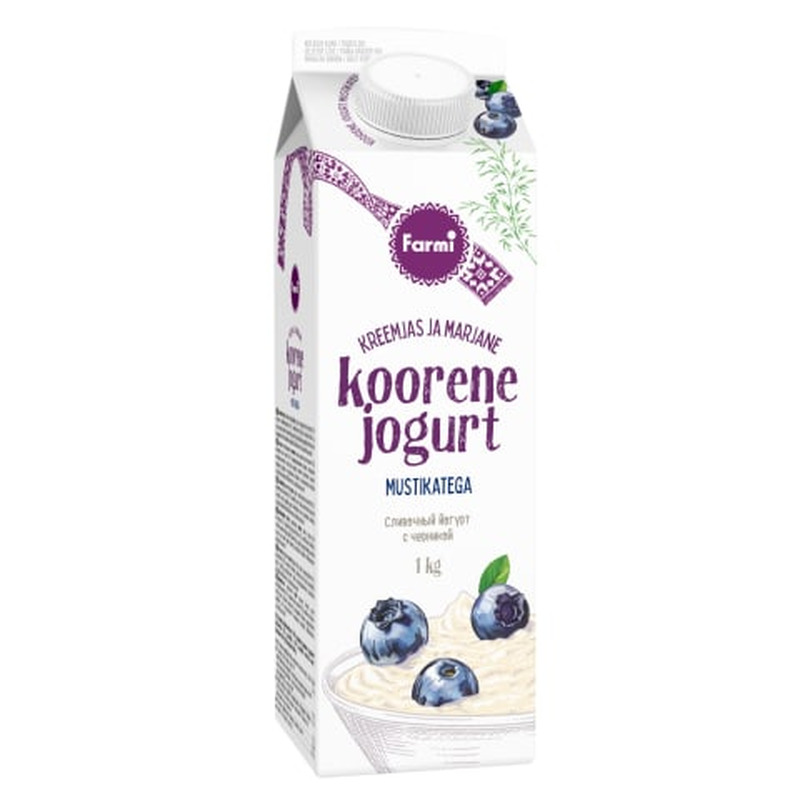 Koorene jogurt mustikatega, FARMI, 1 kg