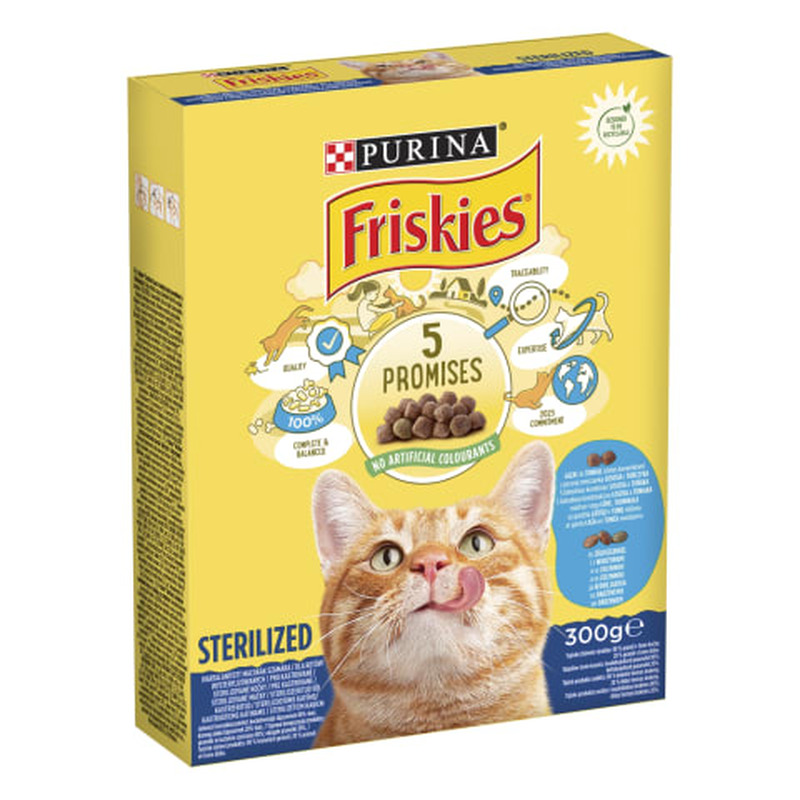 Kassisööt Friskies steriliseeritud kassidele, lõhe & aedviljad 300g