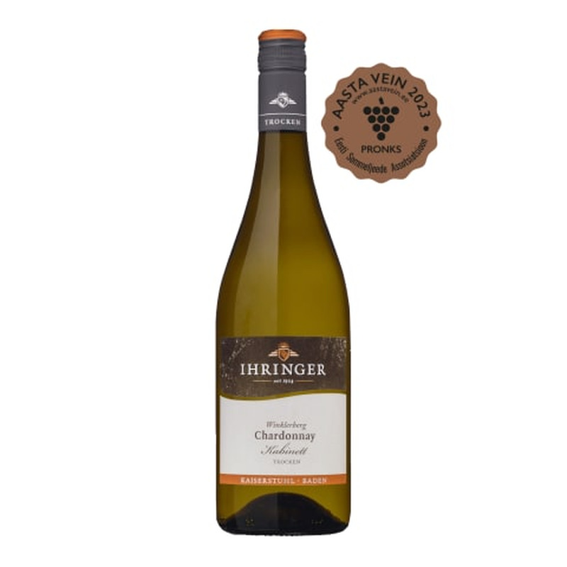 Kaitstud päritolunimetusega vein Ihringer Winklerberg Chardonnay Kabinett 12,5%vol 0,75l