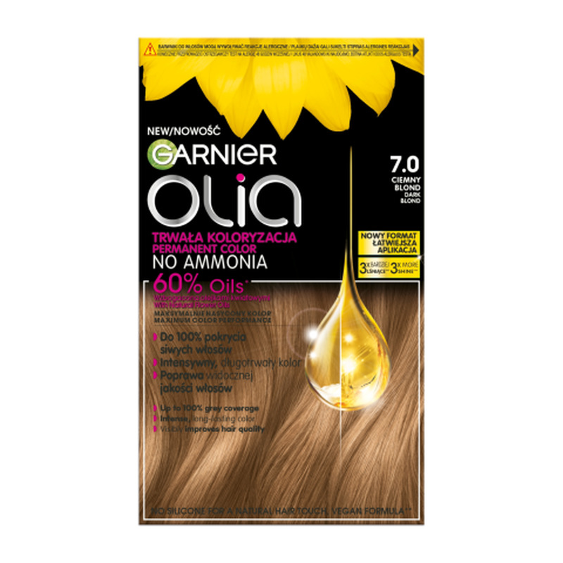 Juuksevärv Garnier Olia kauapüsiv, õlipõhine ilma ammoniaagita 7.0 tumeblond 1tk.