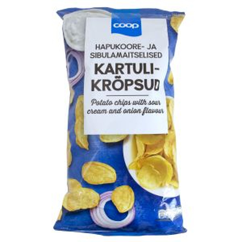 Coop kartulikrõps 200g hapukoore- ja sibulamaitselised