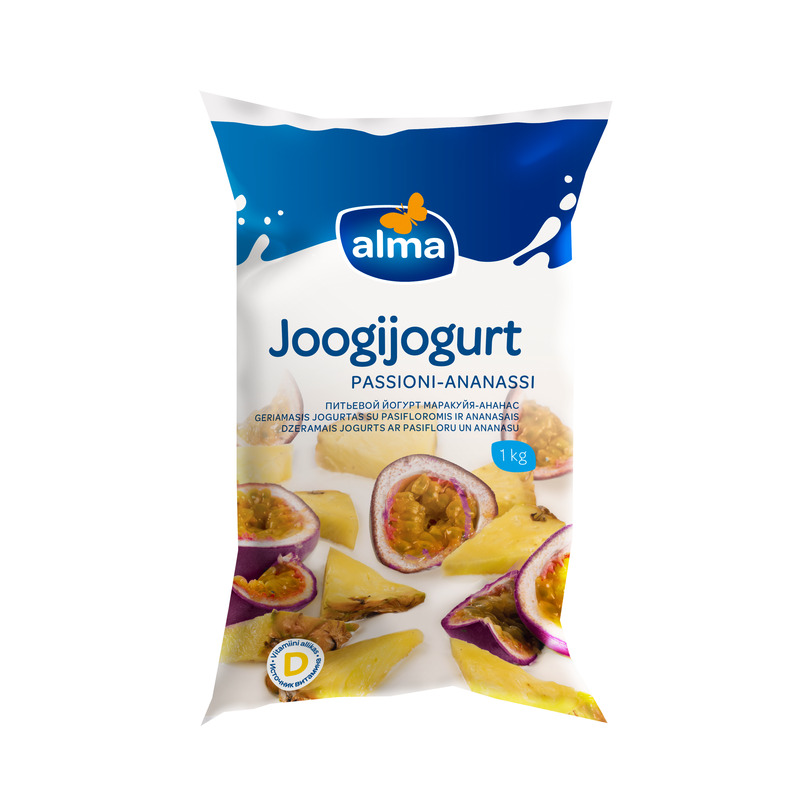 Joogijogurt passioni-ananassi kiles, VALIO ALMA, 1 kg