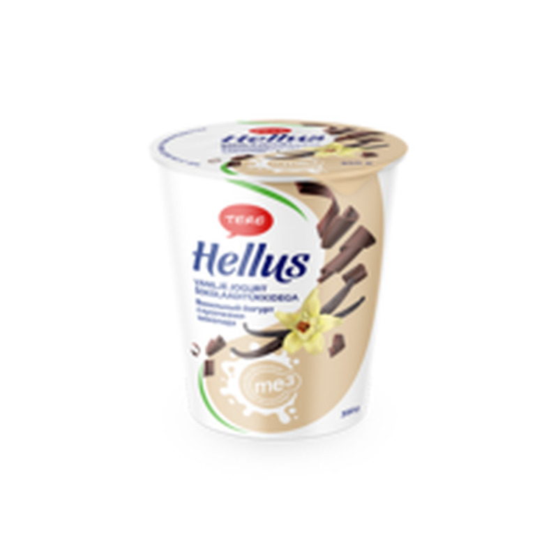 Jogurt vanilje-šokolaaditükkidega, HELLUS, 350 g