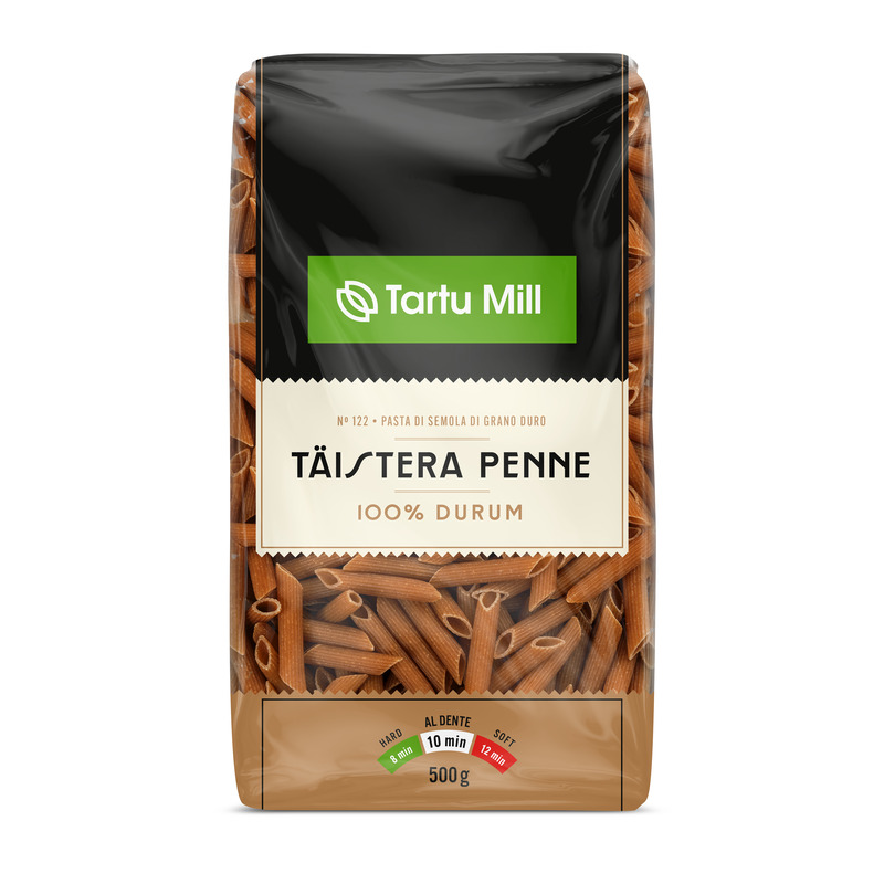 Pasta täistera penne, TARTU MILL, 500 g