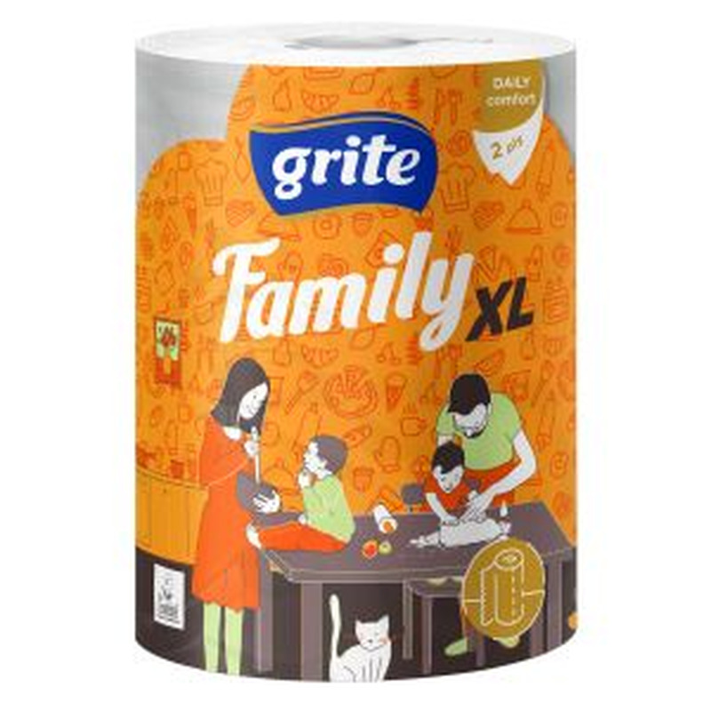 Grite Family XL paberkäterätik 2kih 250 lehte