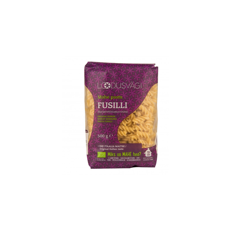 KAST 12tk! Loodusvägi ÖKO pasta durum manna fusilli 500g