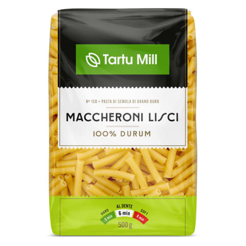 Makaronid durum Maccheroni Lisci Tartu Mill 500g