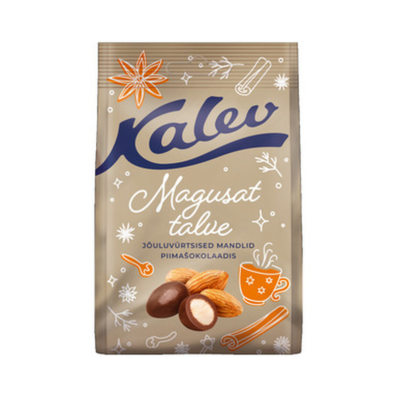 Jõuluvürtsine mandel piimašokolaadis, KALEV, 110 g