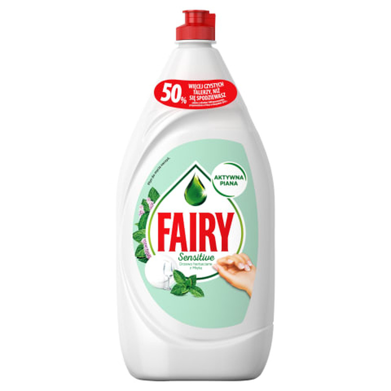 Nõudepesuvahend Sensitive Tea Tree & Mint, FAIRY, 1,35 L