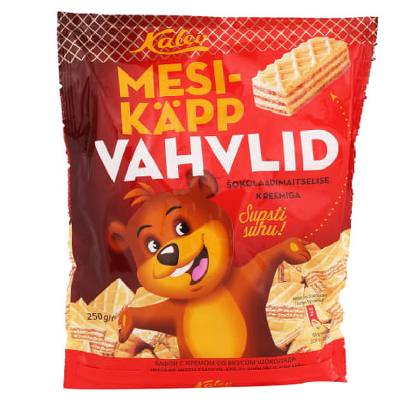 Vahvlid šokolaadimaitselise kreemiga Mesikäpp 250g