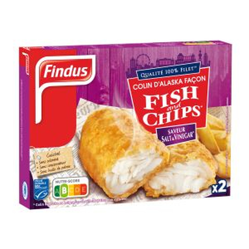 Findus kalafileed Fish&Chips soola ja äädikaga 250g