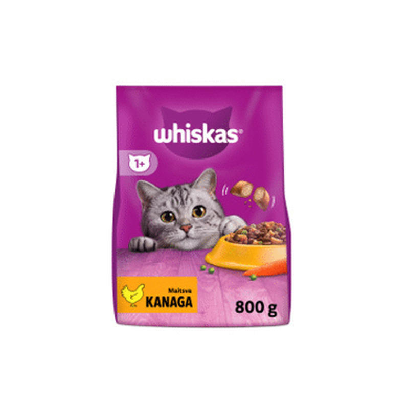 Kuiv kassisööt WHISKAS 1a.+ kanaga 800g